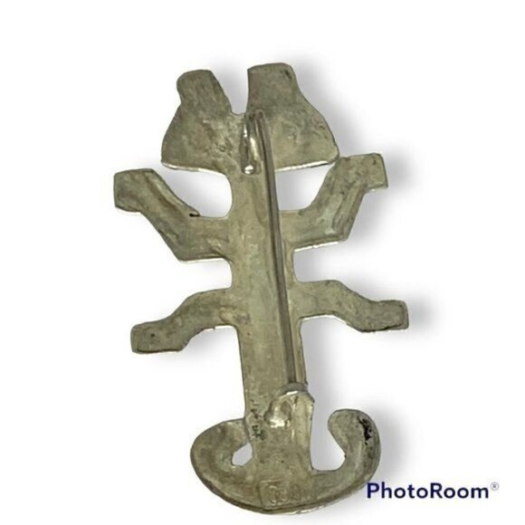 Vintage Pre-Columbian TOLIMA Figure Silver Pin Brooch - Picture 3 of 6